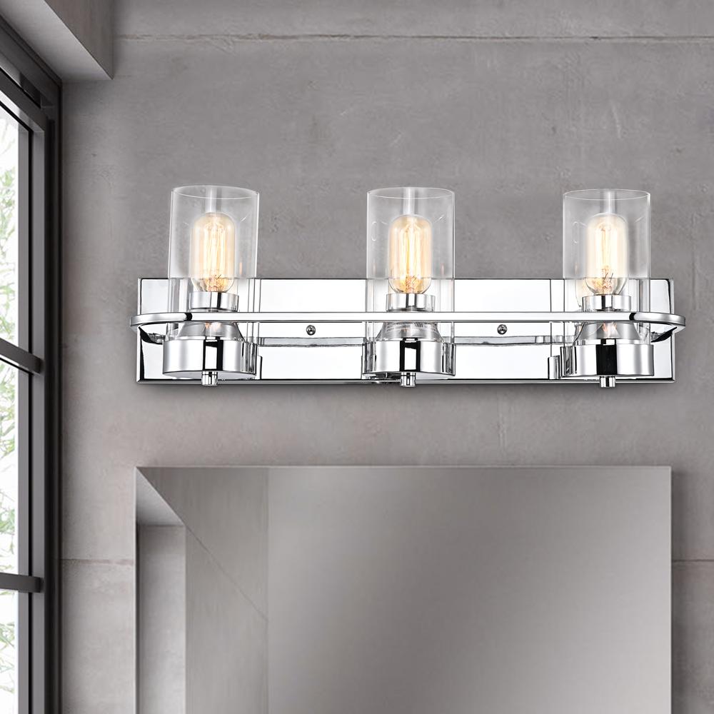 CHLOE Lighting RAELYN Contemporary 3 Light Chrome Bath Vanity Fixture 22" Width. Picture 8