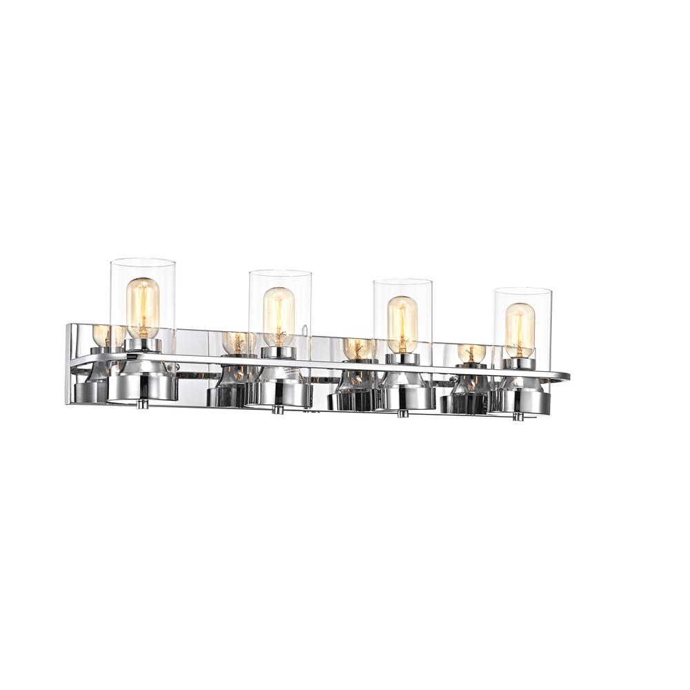 CHLOE Lighting RAELYN Contemporary 4 Light Chrome Bath Vanity Fixture 30" Width. Picture 1