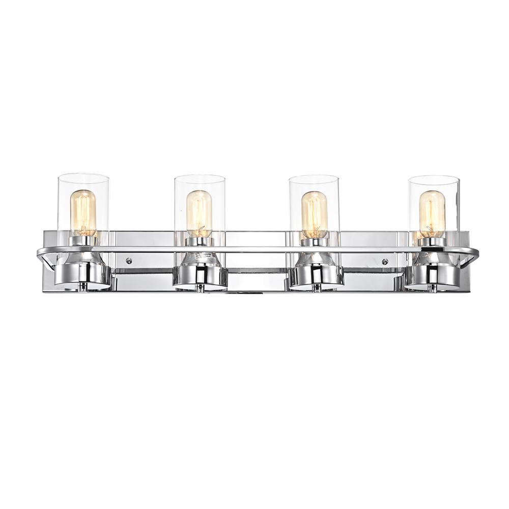 CHLOE Lighting RAELYN Contemporary 4 Light Chrome Bath Vanity Fixture 30" Width. Picture 3