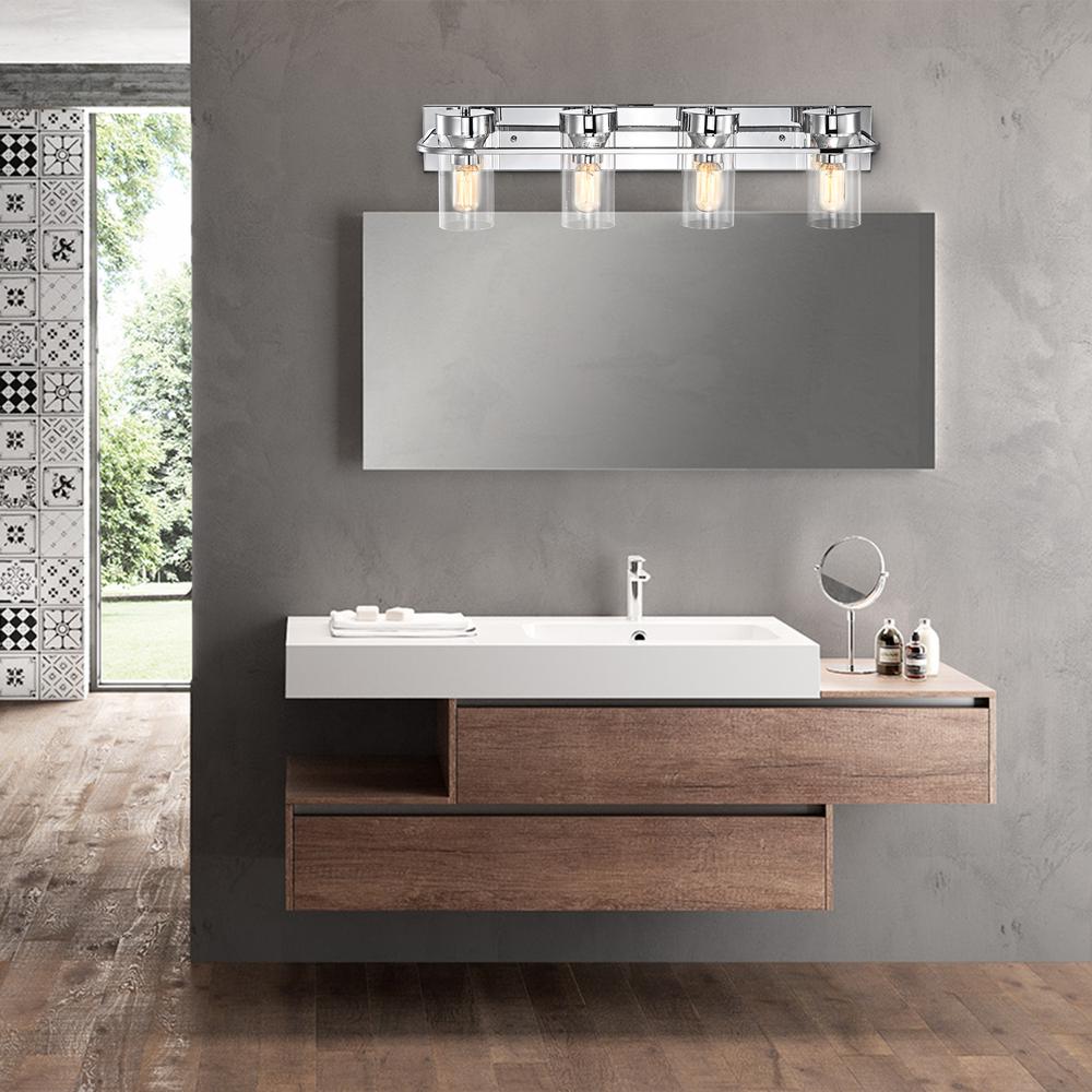 CHLOE Lighting RAELYN Contemporary 4 Light Chrome Bath Vanity Fixture 30" Width. Picture 7