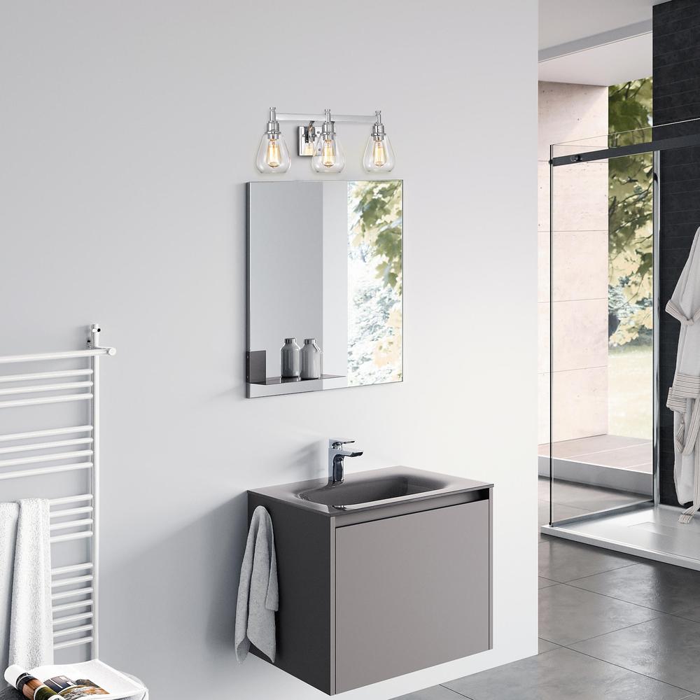 CHLOE Lighting HUDSON Transitional 3 Light Chrome Bath Vanity Fixture 23" Wide. Picture 8