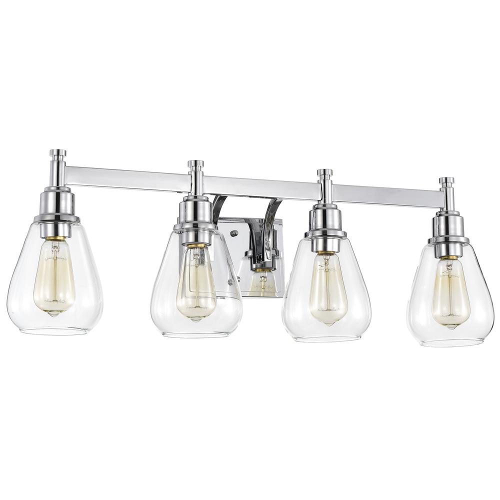 CHLOE Lighting HUDSON Transitional 4 Light Chrome Bath Vanity Fixture 29" Wide. Picture 2