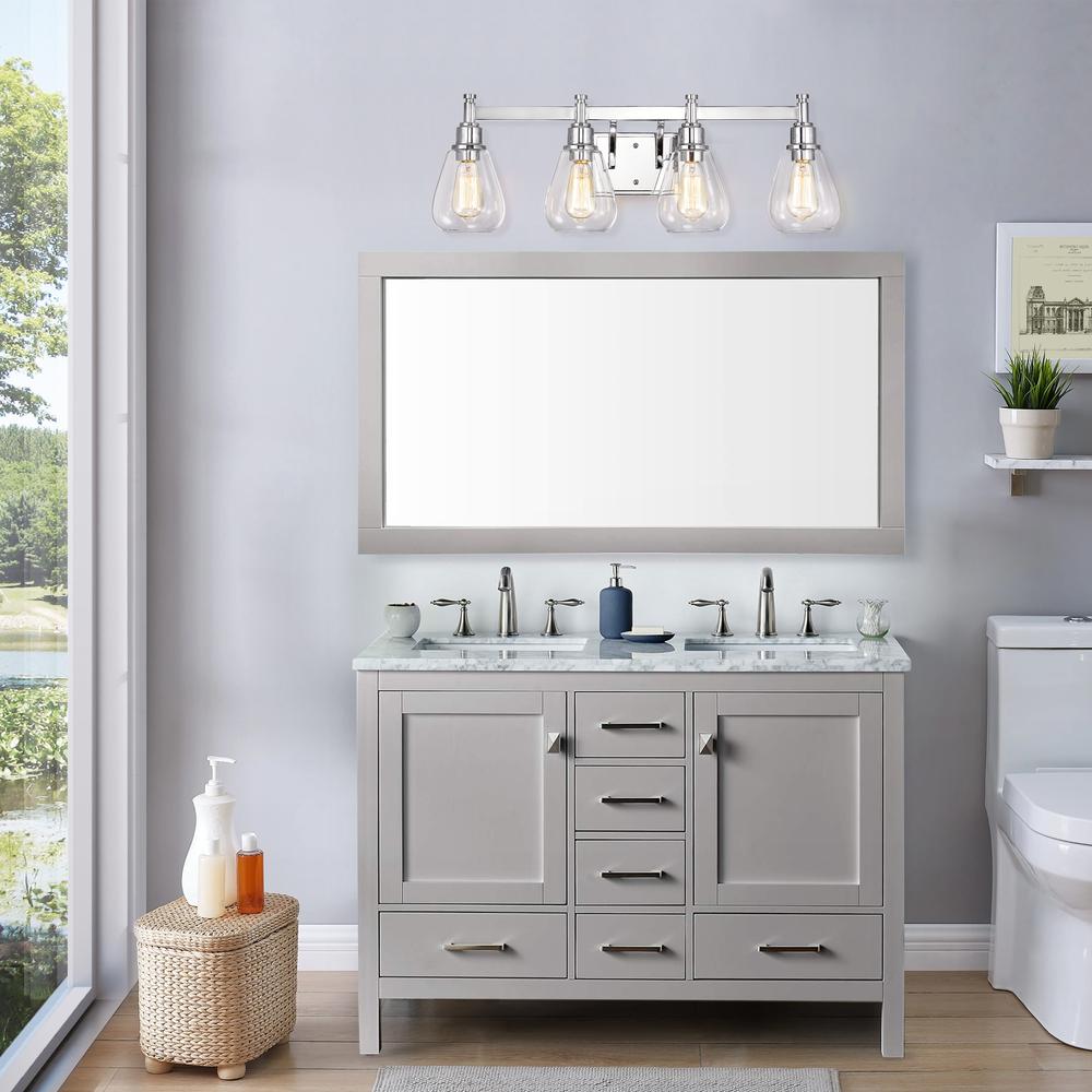 CHLOE Lighting HUDSON Transitional 4 Light Chrome Bath Vanity Fixture 29" Wide. Picture 8