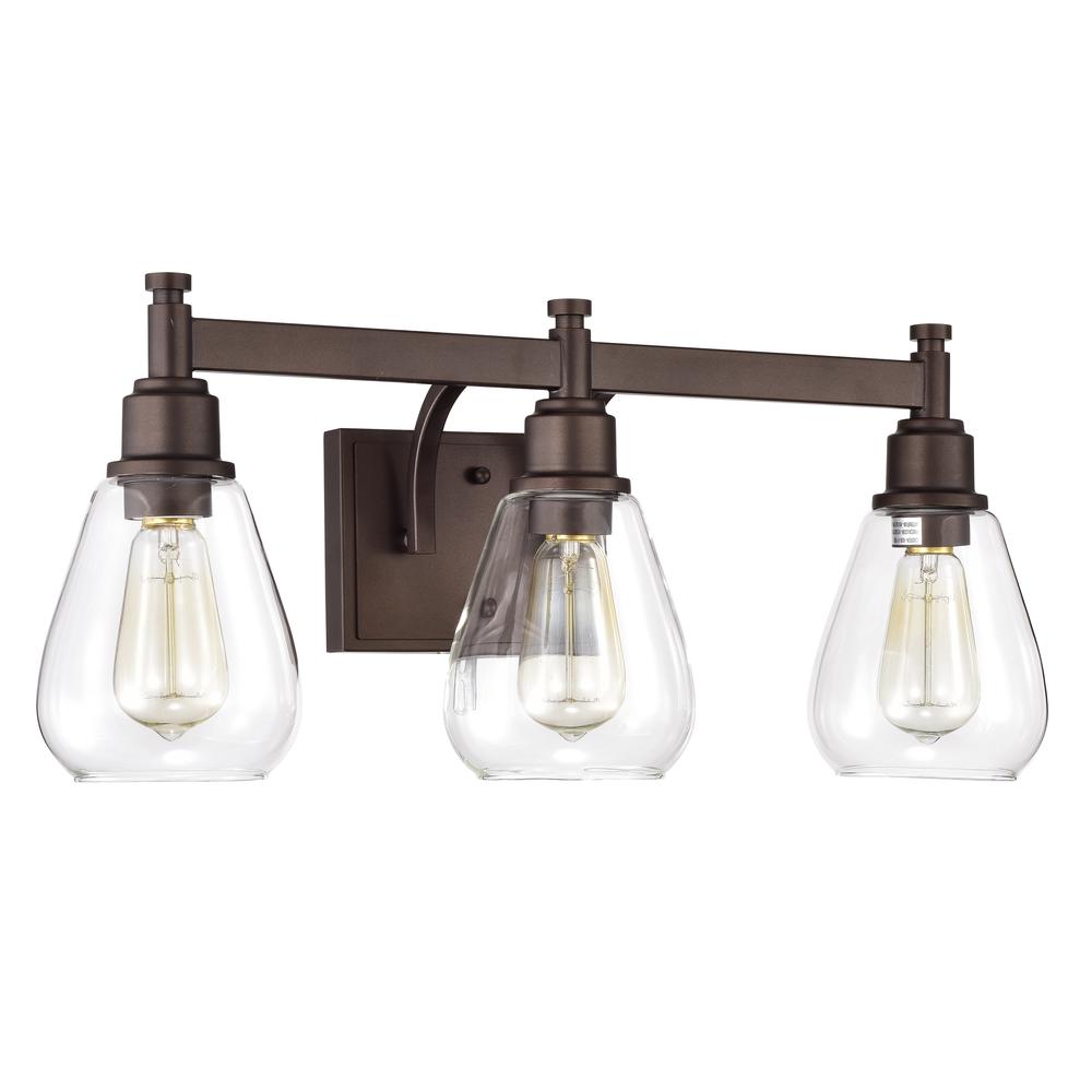 CHLOE Lighting HUDSON Transitional 3 Light Oil Rubbed Bronze Bath Vanity Fixture 23" Wide. Picture 2