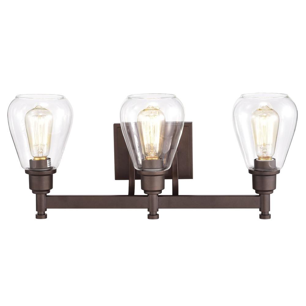 CHLOE Lighting HUDSON Transitional 3 Light Oil Rubbed Bronze Bath Vanity Fixture 23" Wide. Picture 3