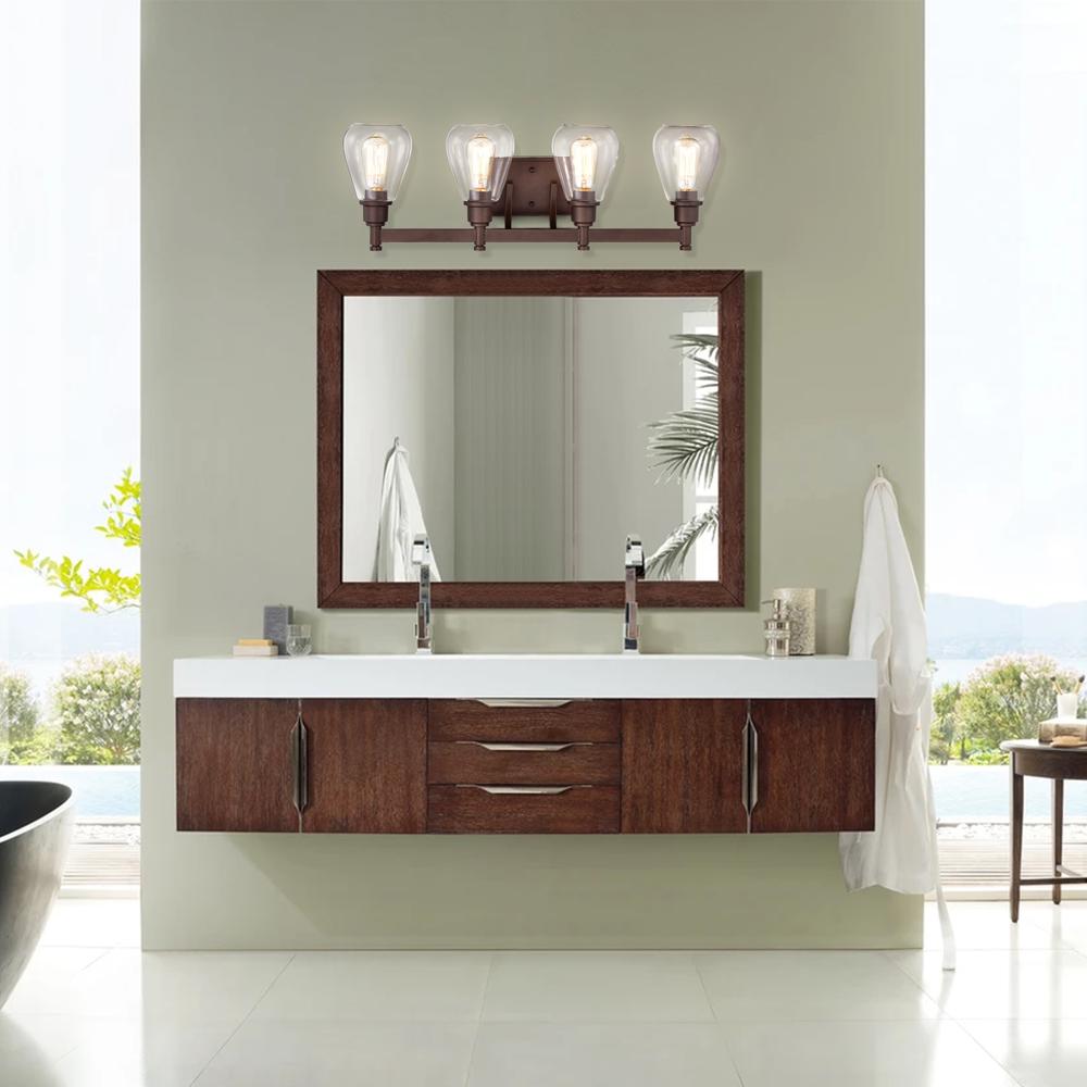 CHLOE Lighting HUDSON Transitional 4 Light Oil Rubbed Bronze Bath Vanity Fixture 29" Wide. Picture 10