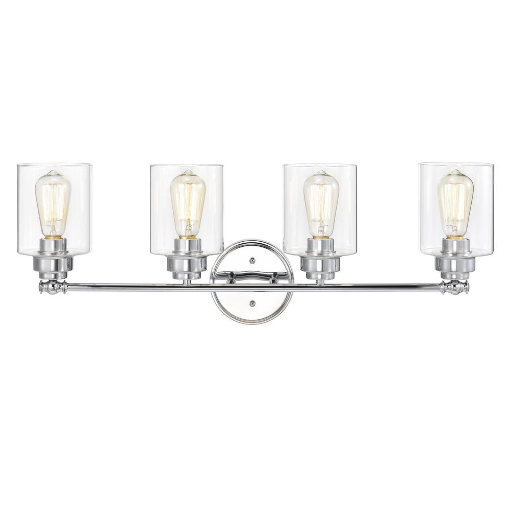 CHLOE Lighting KARSON Transitional 4 Light Chrome Bath Vanity Fixture 30 " Wide. Picture 3