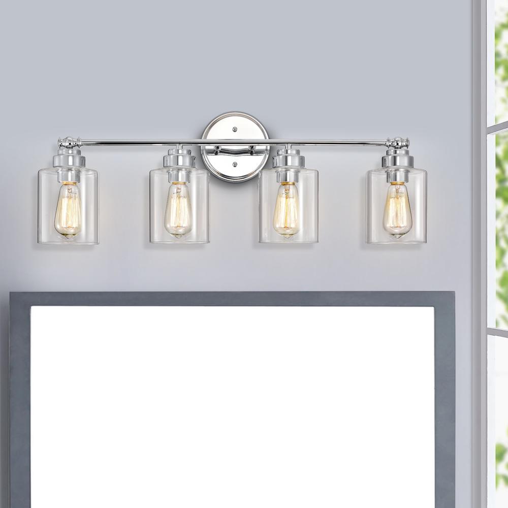 CHLOE Lighting KARSON Transitional 4 Light Chrome Bath Vanity Fixture 30 " Wide. Picture 7