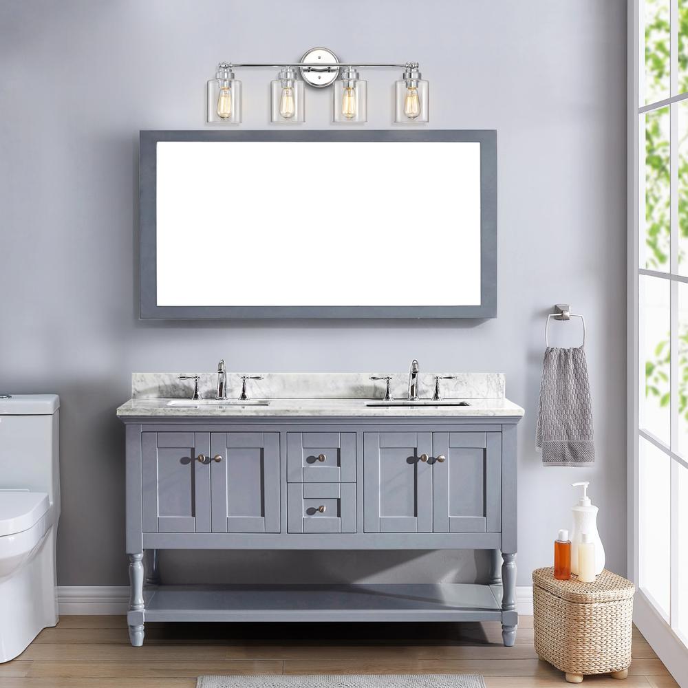 CHLOE Lighting KARSON Transitional 4 Light Chrome Bath Vanity Fixture 30 " Wide. Picture 8