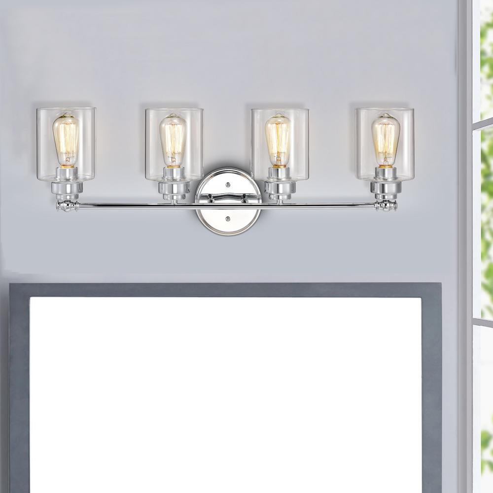 CHLOE Lighting KARSON Transitional 4 Light Chrome Bath Vanity Fixture 30 " Wide. Picture 9