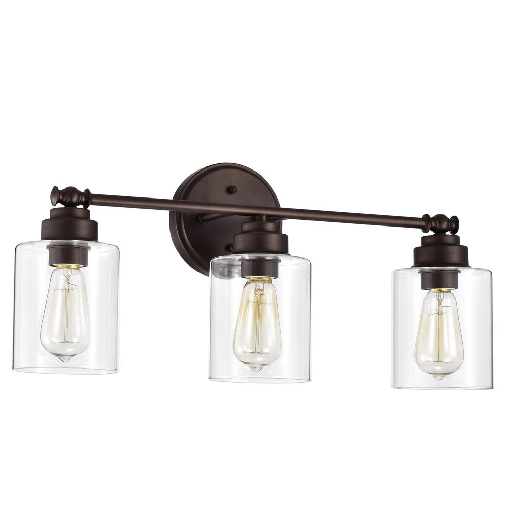 CHLOE Lighting KARSON Transitional 3 Light Oil Rubbed Bronze Bath Vanity Fixture 23" Wide. Picture 2