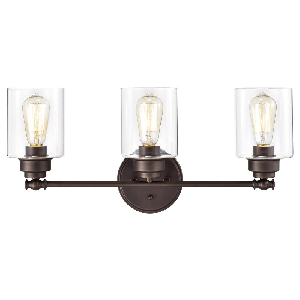 CHLOE Lighting KARSON Transitional 3 Light Oil Rubbed Bronze Bath Vanity Fixture 23" Wide. Picture 3