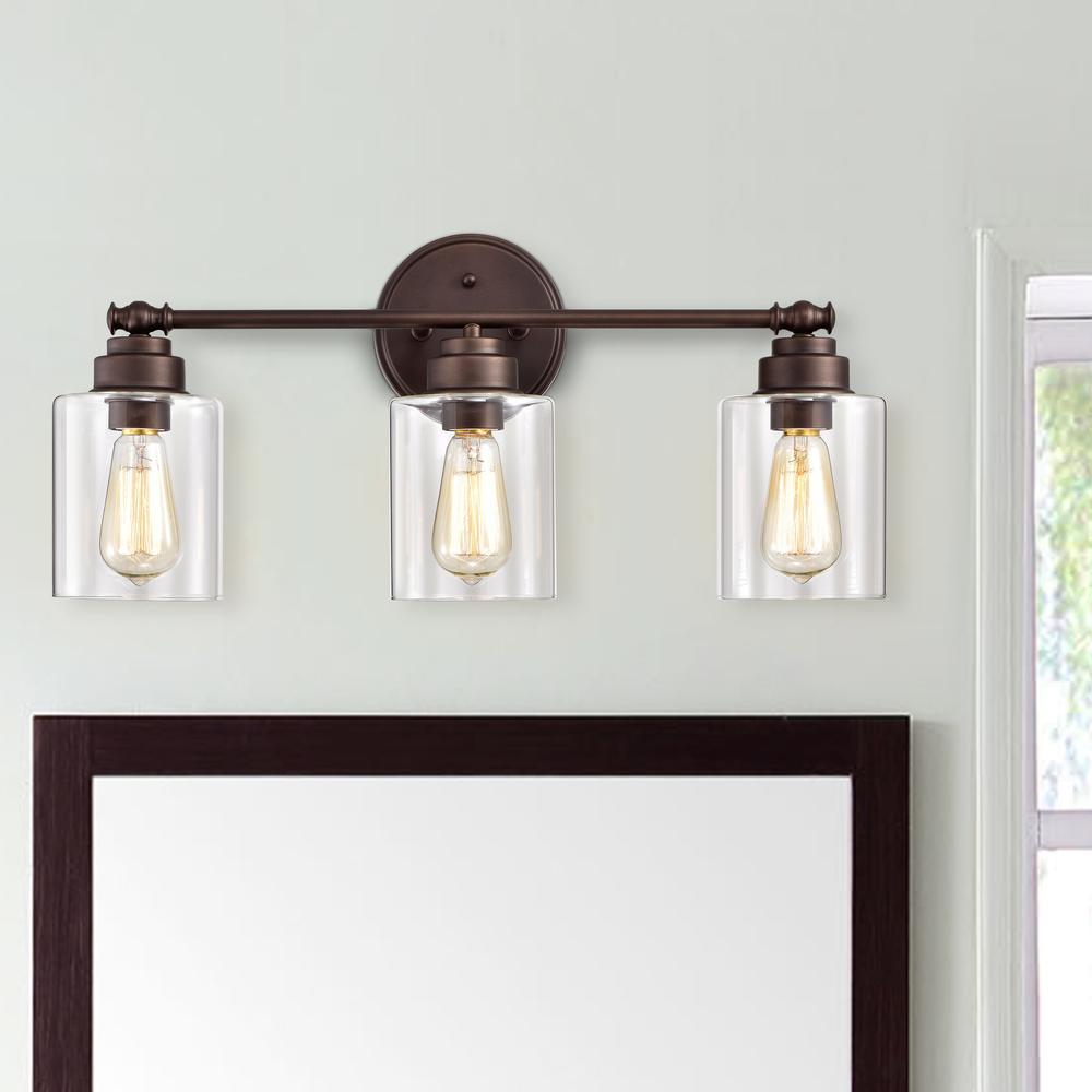 CHLOE Lighting KARSON Transitional 3 Light Oil Rubbed Bronze Bath Vanity Fixture 23" Wide. Picture 7