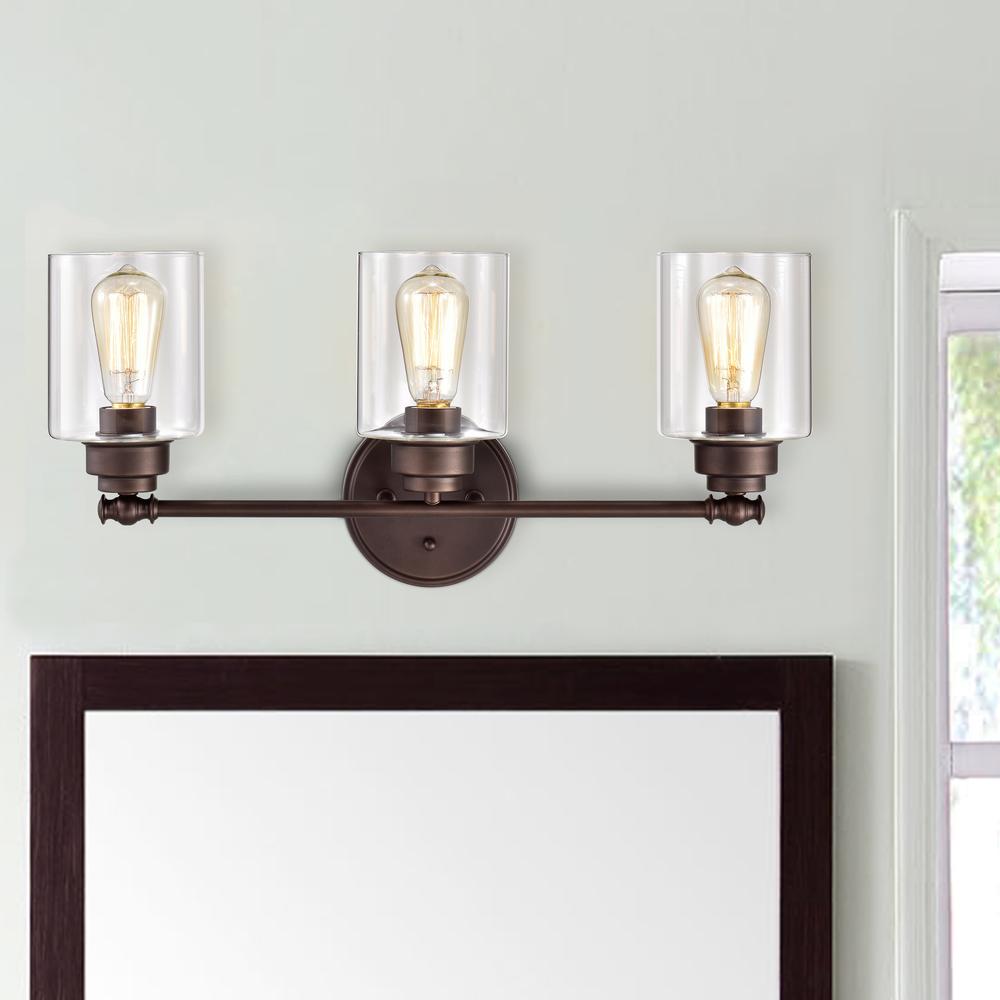 CHLOE Lighting KARSON Transitional 3 Light Oil Rubbed Bronze Bath Vanity Fixture 23" Wide. Picture 9