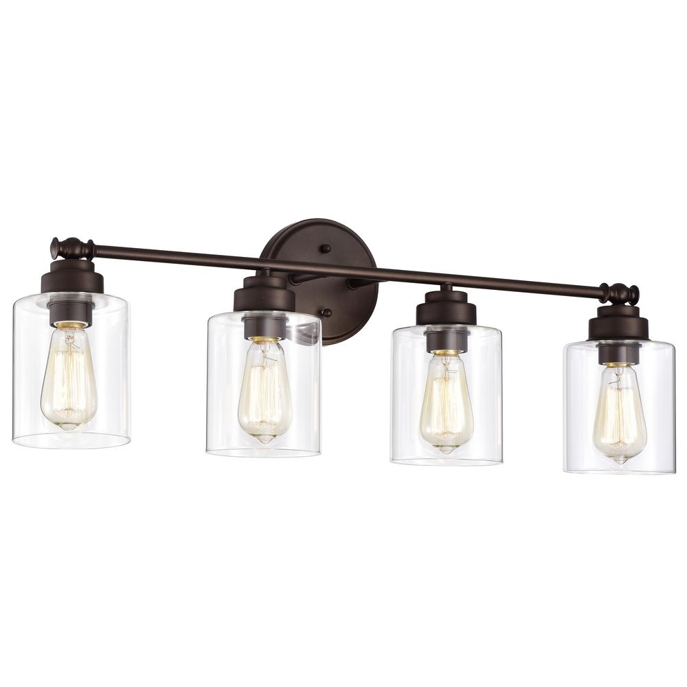 CHLOE Lighting KARSON Transitional 4 Light Oil Rubbed Bronze Bath Vanity Fixture 30" Wide. Picture 1