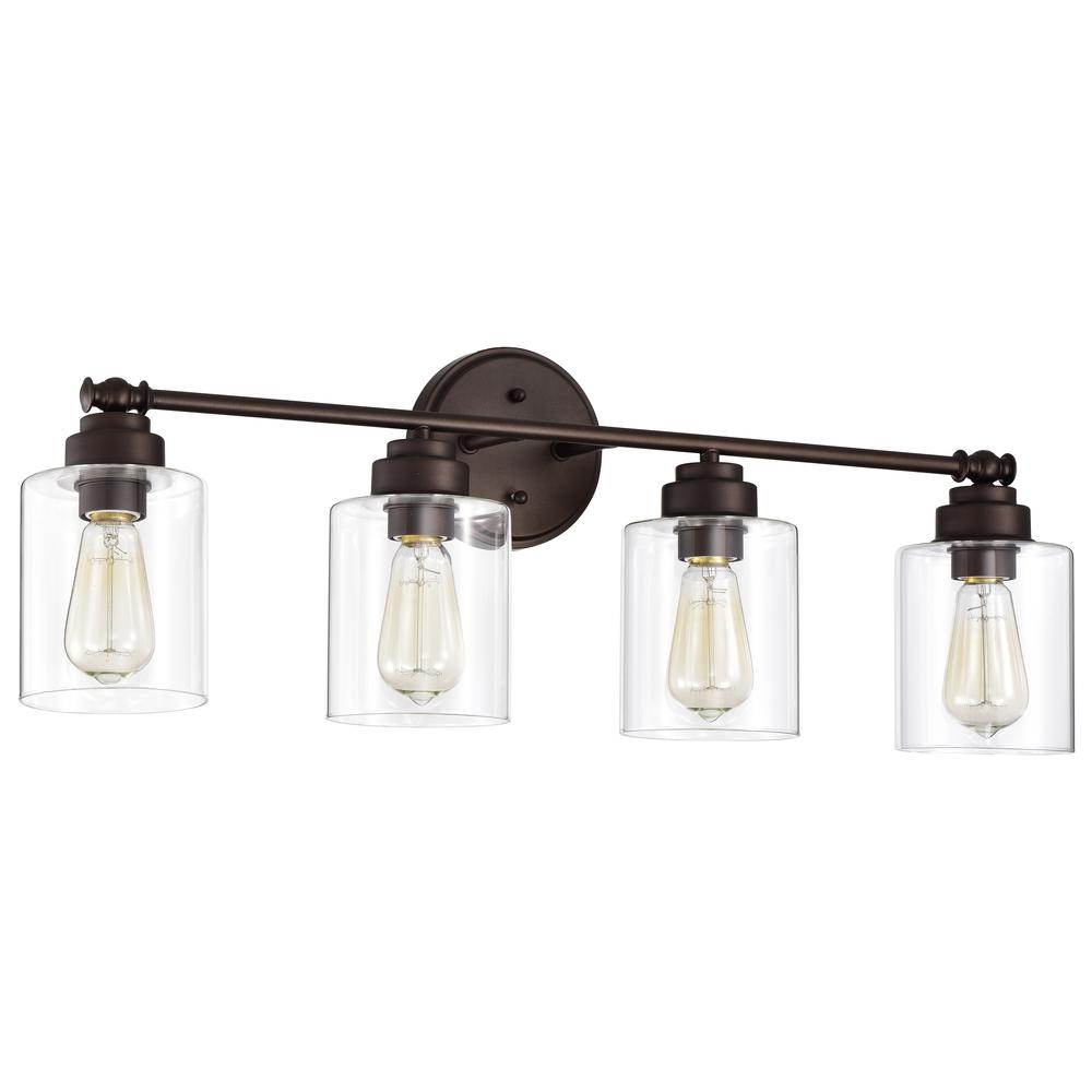 CHLOE Lighting KARSON Transitional 4 Light Oil Rubbed Bronze Bath Vanity Fixture 30" Wide. Picture 3