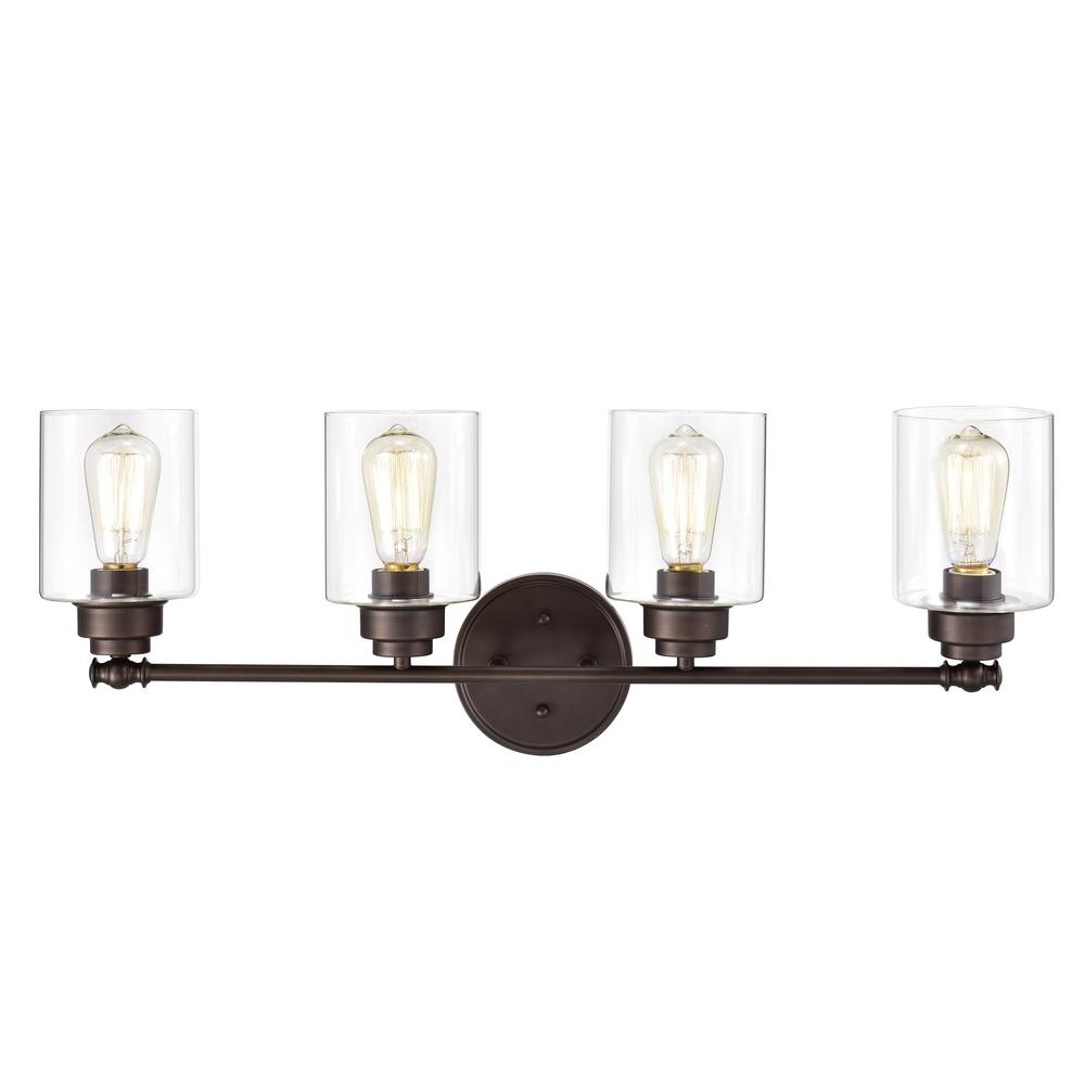 CHLOE Lighting KARSON Transitional 4 Light Oil Rubbed Bronze Bath Vanity Fixture 30" Wide. Picture 2