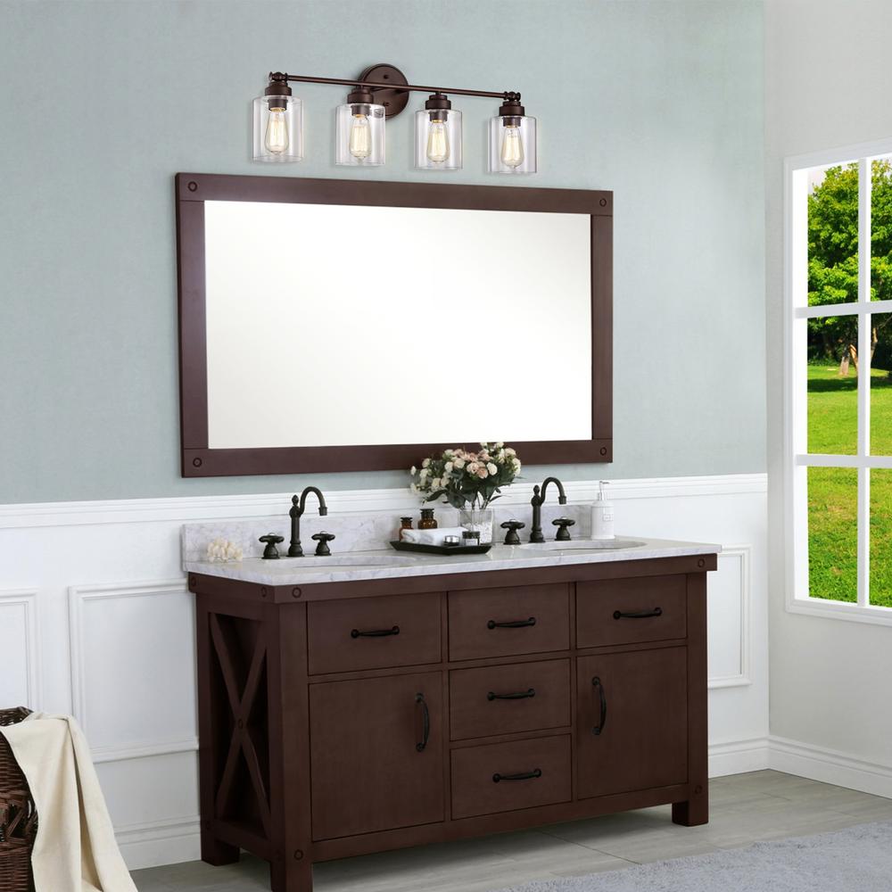 CHLOE Lighting KARSON Transitional 4 Light Oil Rubbed Bronze Bath Vanity Fixture 30" Wide. Picture 8