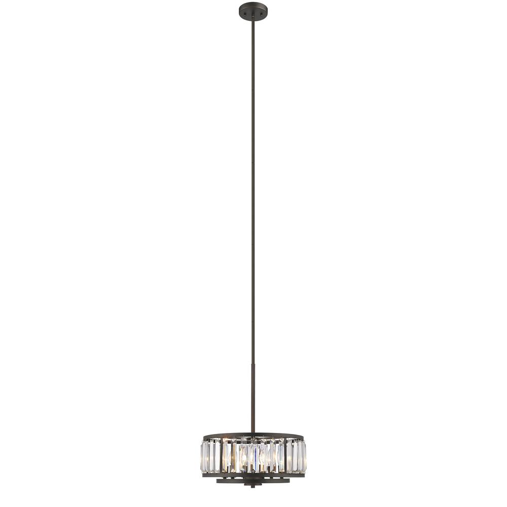 ELLIE Contemporary 6 Light  Rubbed Bronze Ceiling Pendant 16" Wide. Picture 2