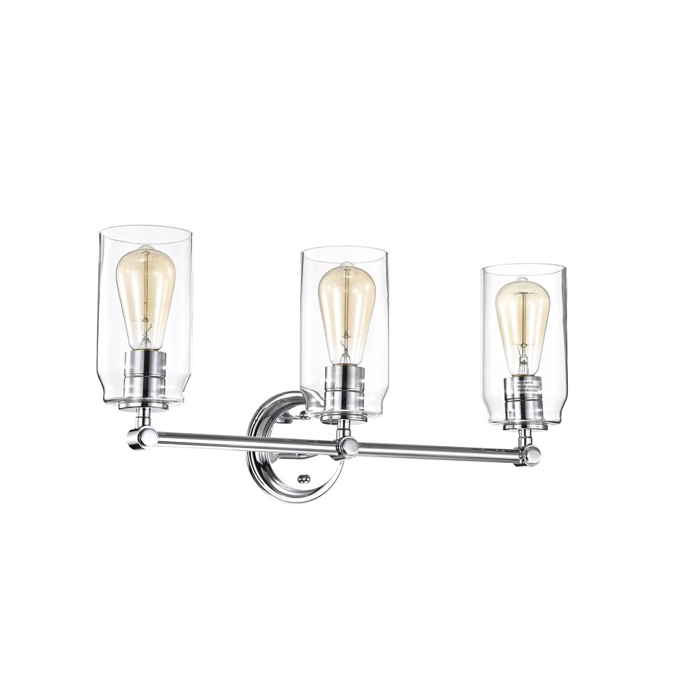CHLOE Lighting JOYCE Contemporary 3 Light Chrome Bath Vanity Fixture 23" Width. Picture 2