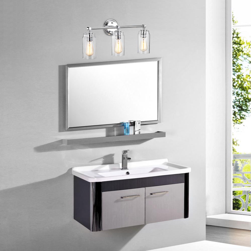 CHLOE Lighting JOYCE Contemporary 3 Light Chrome Bath Vanity Fixture 23" Width. Picture 6