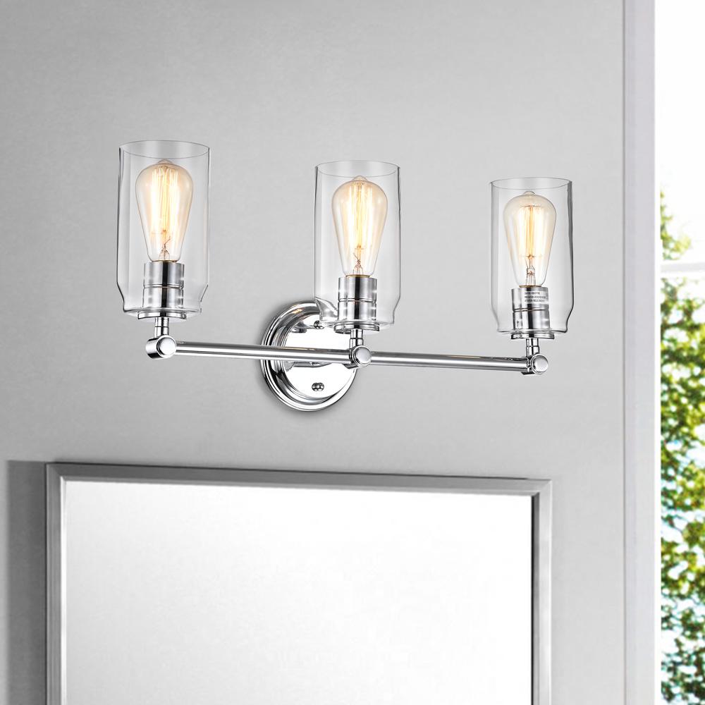 CHLOE Lighting JOYCE Contemporary 3 Light Chrome Bath Vanity Fixture 23" Width. Picture 7