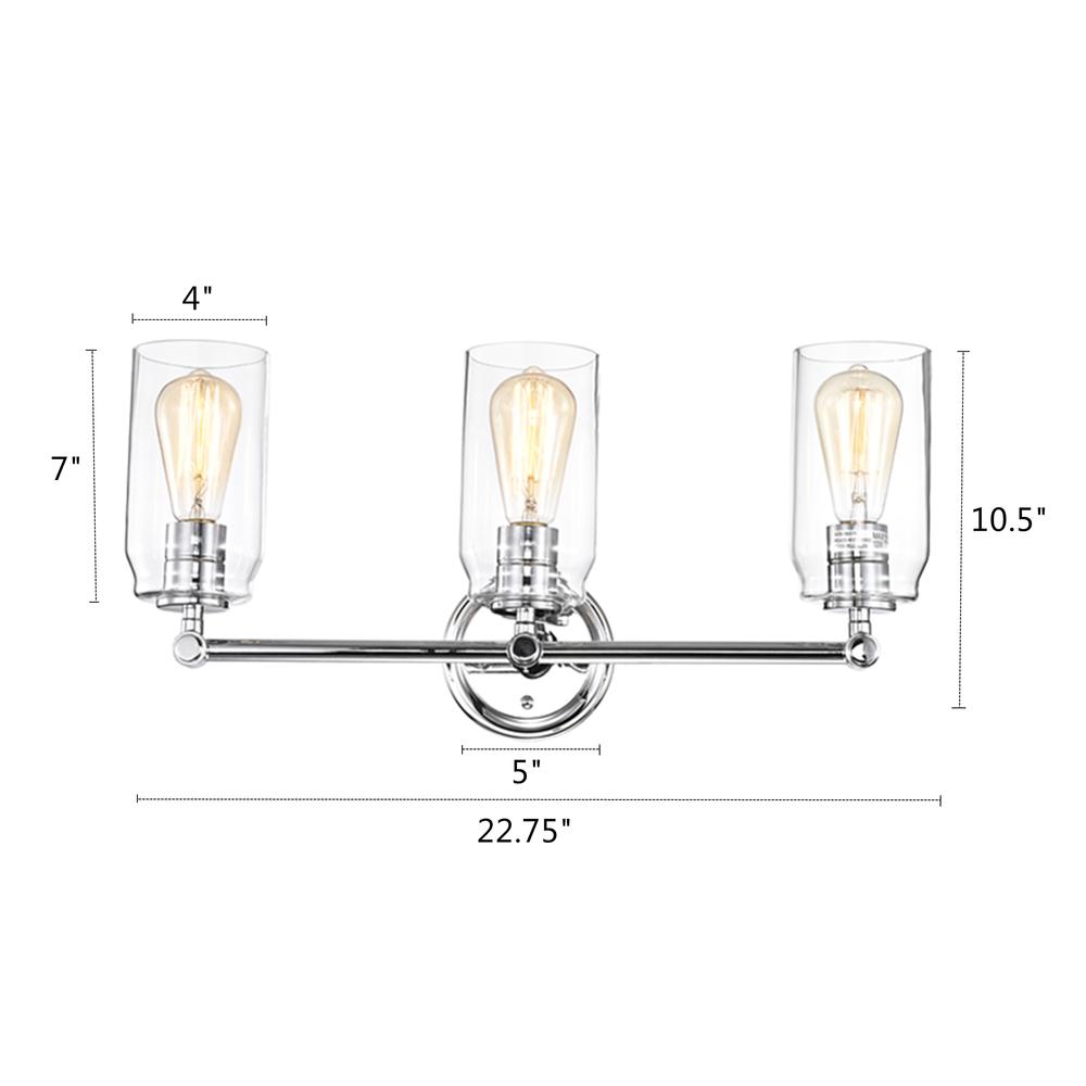 CHLOE Lighting JOYCE Contemporary 3 Light Chrome Bath Vanity Fixture 23" Width. Picture 8