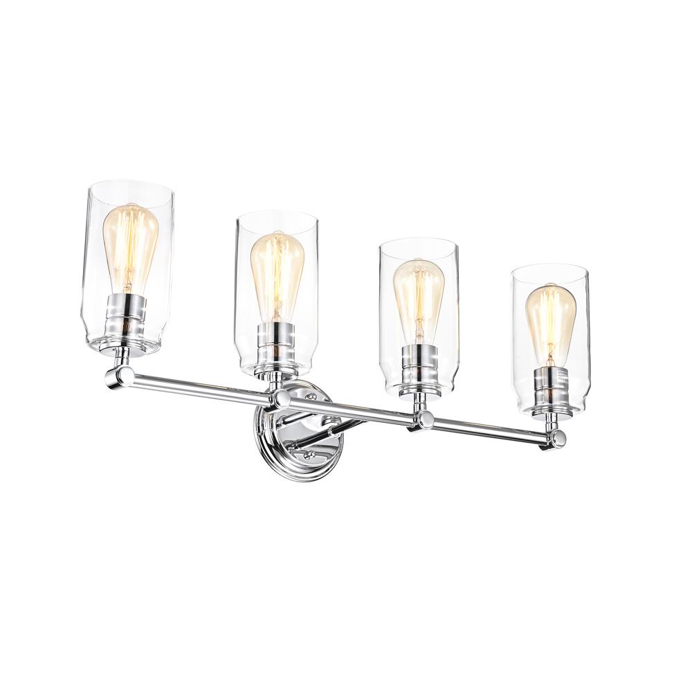 CHLOE Lighting JOYCE Contemporary 4 Light Chrome Bath Vanity Fixture 28" Width. Picture 1