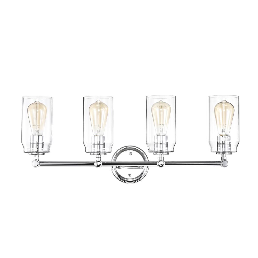 CHLOE Lighting JOYCE Contemporary 4 Light Chrome Bath Vanity Fixture 28" Width. Picture 2