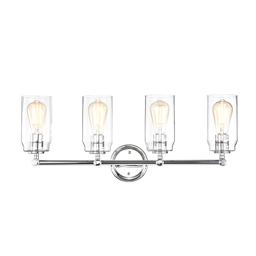CHLOE Lighting JOYCE Contemporary 4 Light Chrome Bath Vanity Fixture 28" Width. Picture 3