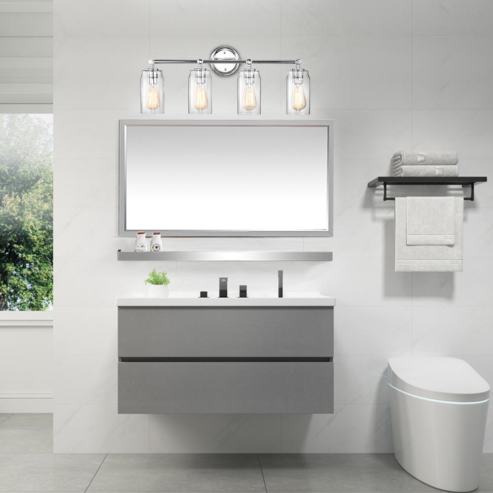 CHLOE Lighting JOYCE Contemporary 4 Light Chrome Bath Vanity Fixture 28" Width. Picture 6