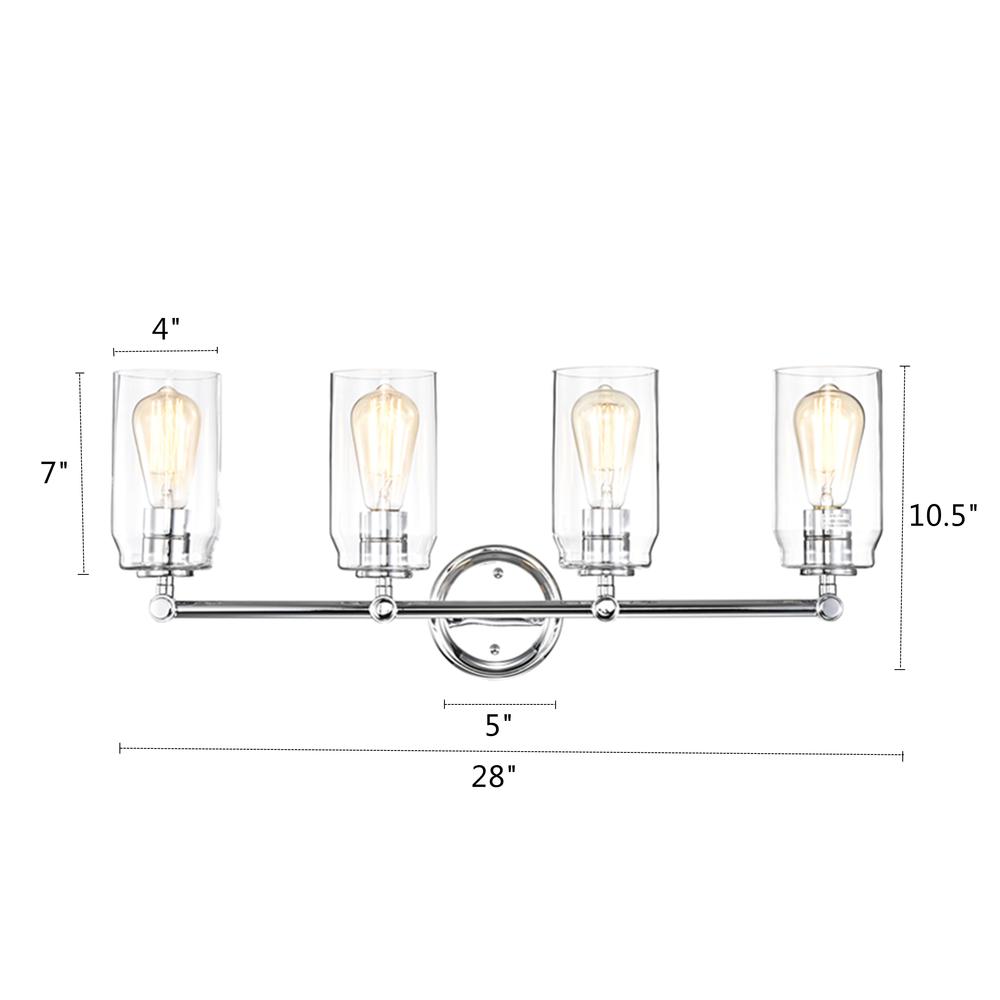 CHLOE Lighting JOYCE Contemporary 4 Light Chrome Bath Vanity Fixture 28" Width. Picture 8