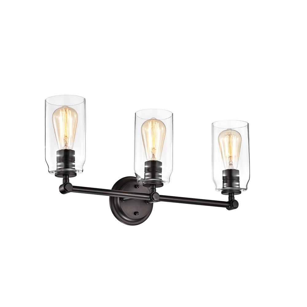 CHLOE Lighting JOYCE Contemporary 3 Light Rubbed Bronze Bath Vanity Fixture 23" Width. Picture 1