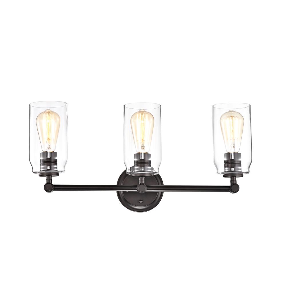 CHLOE Lighting JOYCE Contemporary 3 Light Rubbed Bronze Bath Vanity Fixture 23" Width. Picture 3