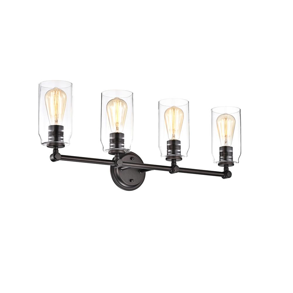 CHLOE Lighting JOYCE Contemporary 4 Light Rubbed Bronze Bath Vanity Fixture 28" Width. Picture 1