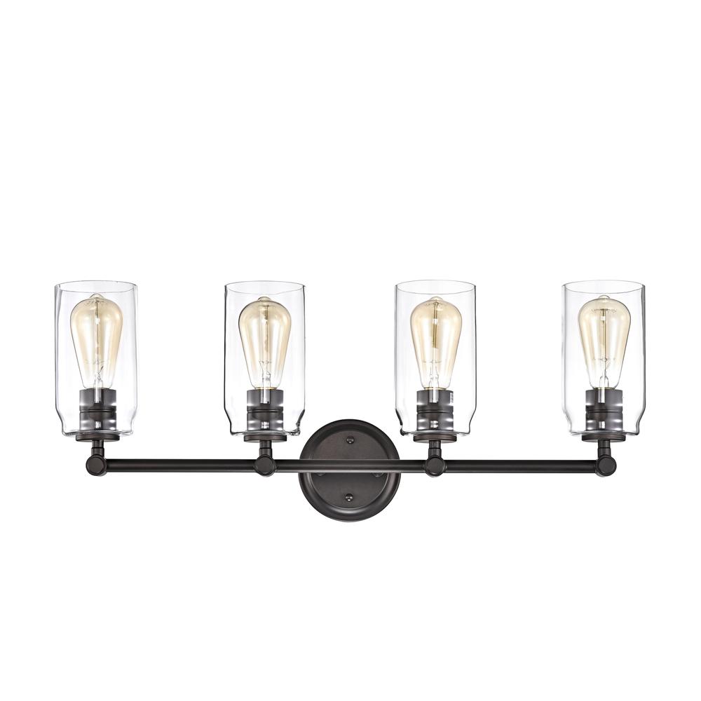 CHLOE Lighting JOYCE Contemporary 4 Light Rubbed Bronze Bath Vanity Fixture 28" Width. Picture 2
