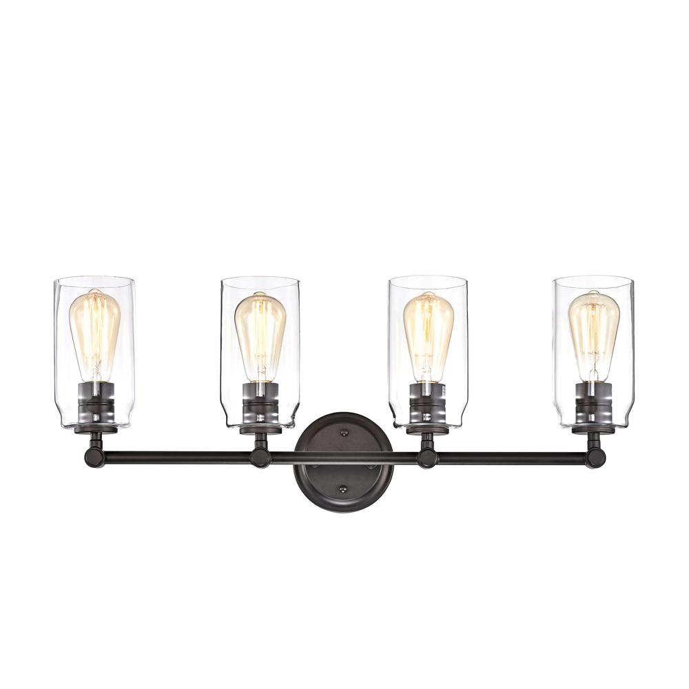 CHLOE Lighting JOYCE Contemporary 4 Light Rubbed Bronze Bath Vanity Fixture 28" Width. Picture 3