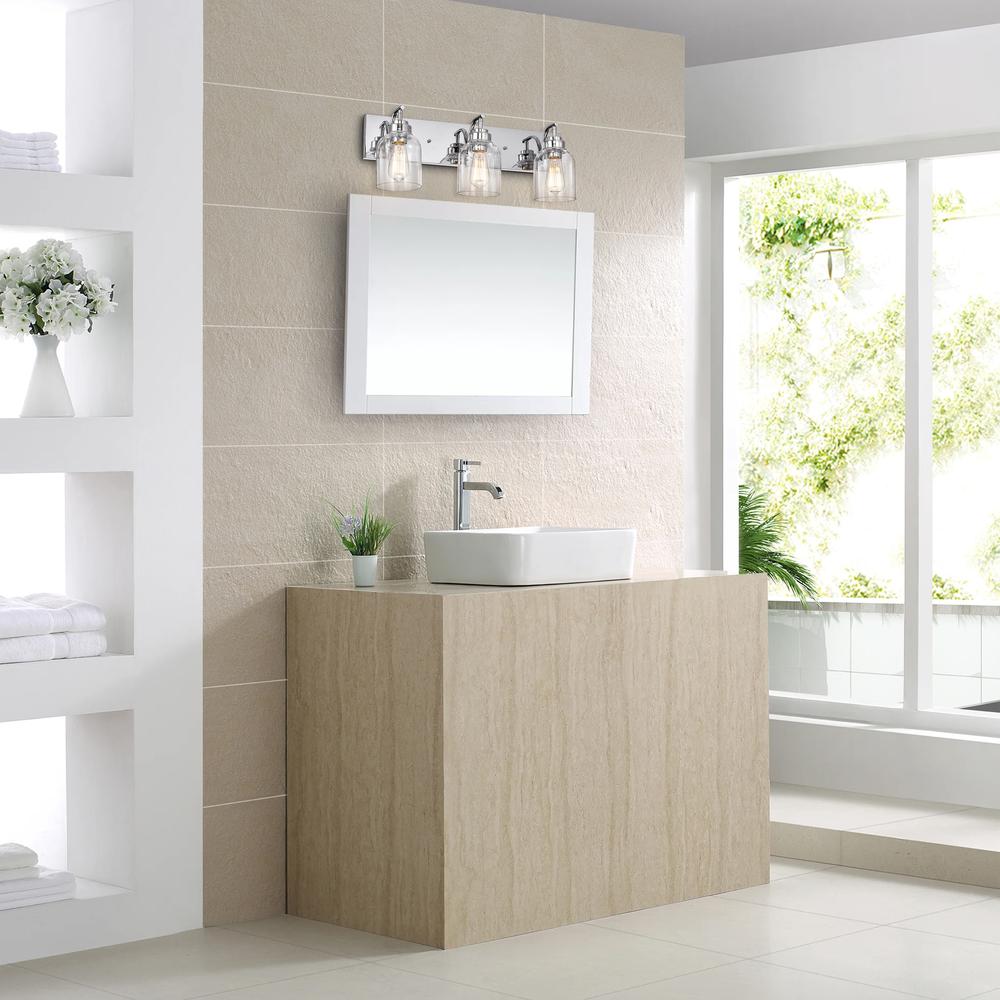 CHLOE Lighting THIERRY Transitional 3 Light Chrome Bath Vanity Fixture 24" Wide. Picture 8