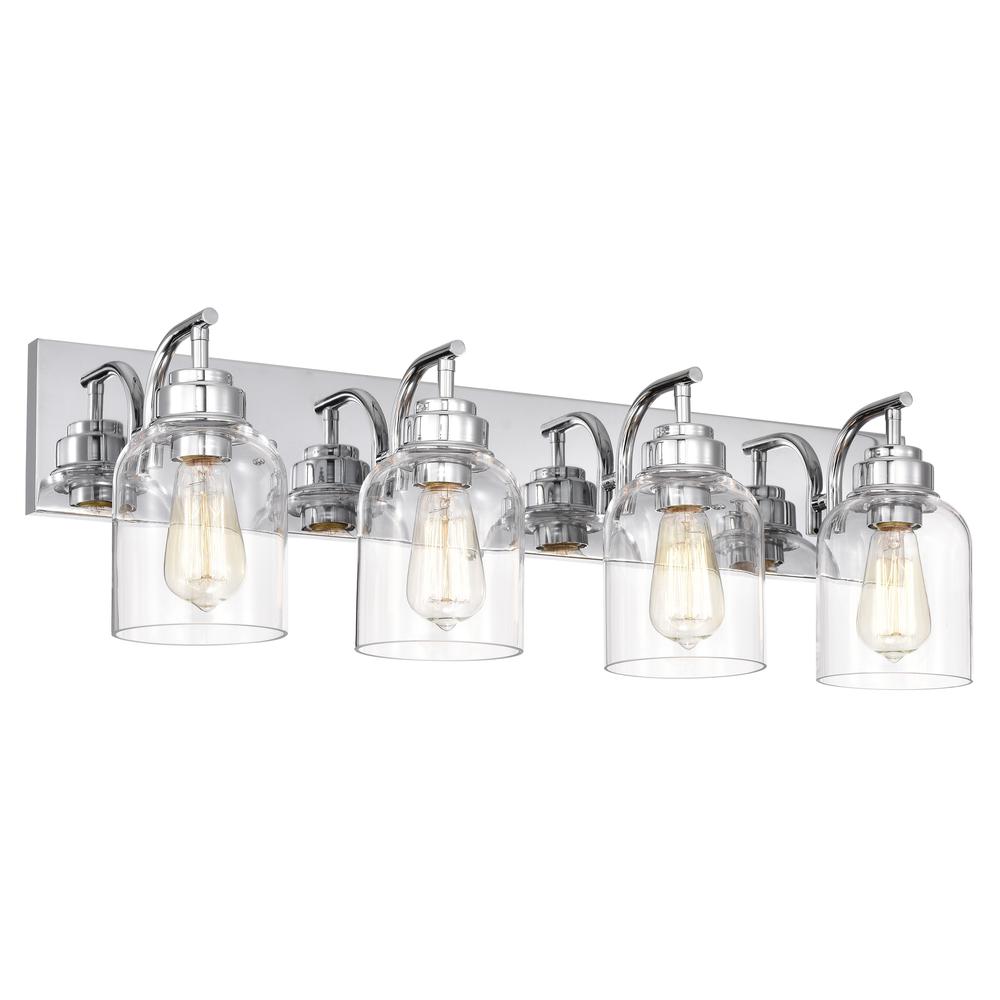 CHLOE Lighting THIERRY Transitional 4 Light Chrome Bath Vanity Fixture 30 " Wide. Picture 1