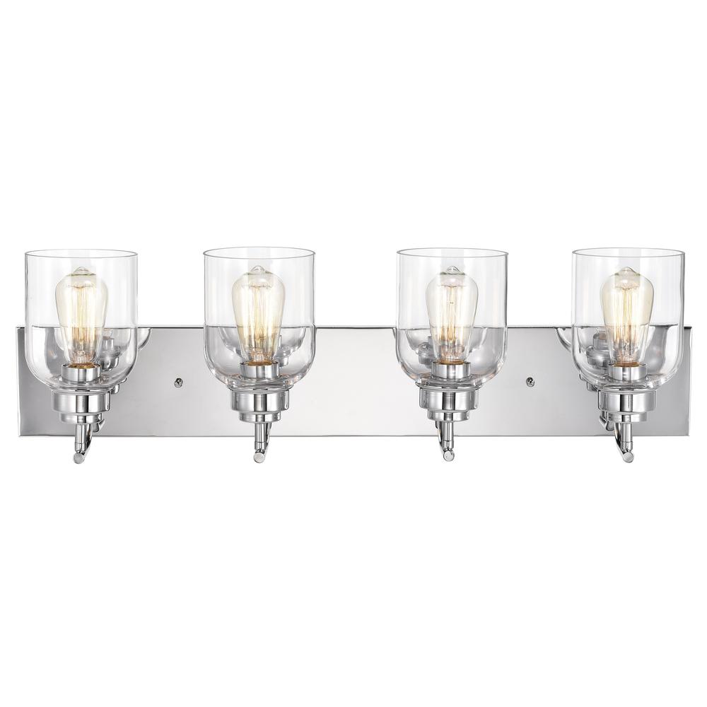 CHLOE Lighting THIERRY Transitional 4 Light Chrome Bath Vanity Fixture 30 " Wide. Picture 3