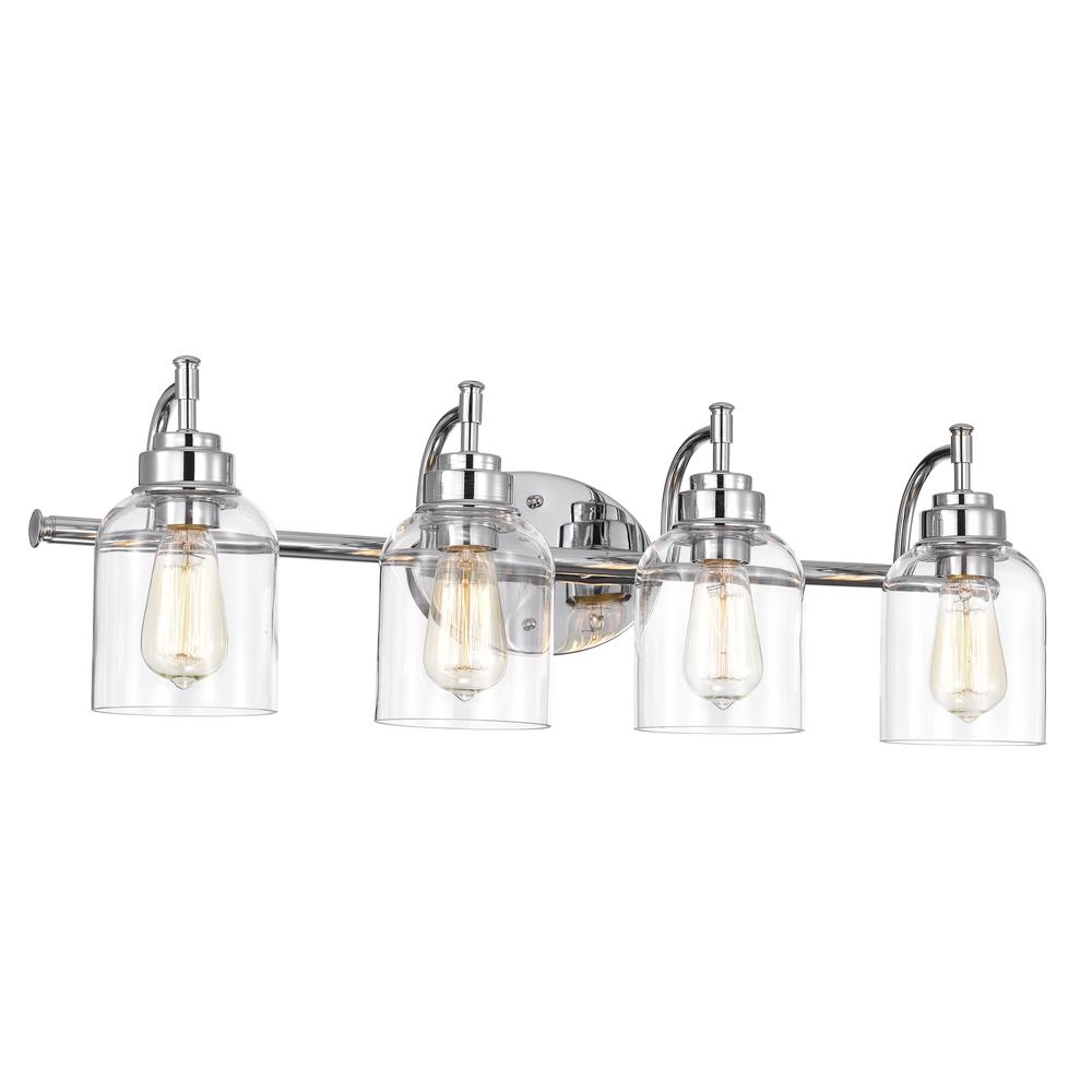 CHLOE Lighting ADAIR Transitional 4 Light Chrome Bath Vanity Fixture 30" Wide. Picture 1