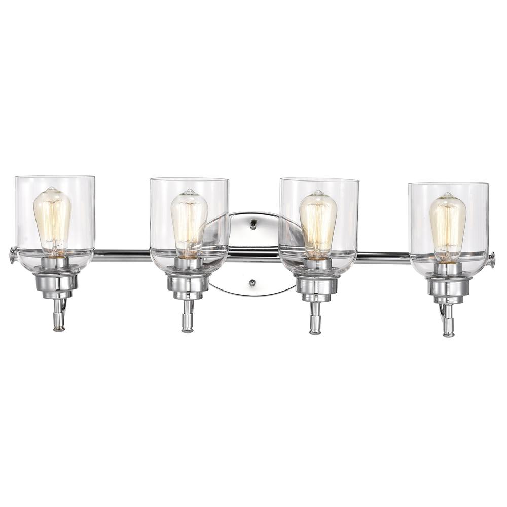 CHLOE Lighting ADAIR Transitional 4 Light Chrome Bath Vanity Fixture 30" Wide. Picture 3