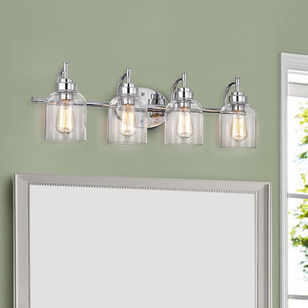 CHLOE Lighting ADAIR Transitional 4 Light Chrome Bath Vanity Fixture 30" Wide. Picture 7