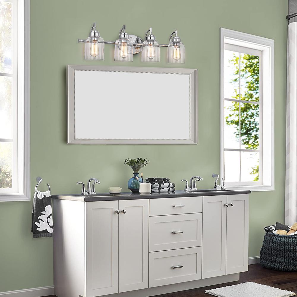 CHLOE Lighting ADAIR Transitional 4 Light Chrome Bath Vanity Fixture 30" Wide. Picture 8