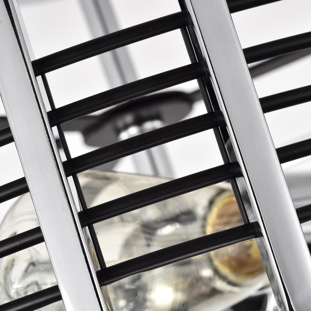 CHLOE Lighting IRONCLAD Industrial 3 Light Chrome Semi-Flush Ceiling Fixture 15" Wide. Picture 3