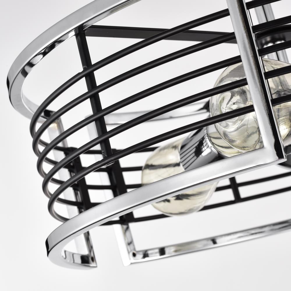 CHLOE Lighting IRONCLAD Industrial 3 Light Chrome Semi-Flush Ceiling Fixture 15" Wide. Picture 4