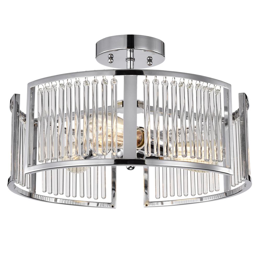 CHLOE Lighting FREY Transitional 3 Light Chrome Semi-Flush Ceiling Fixture 16" Wide. Picture 1