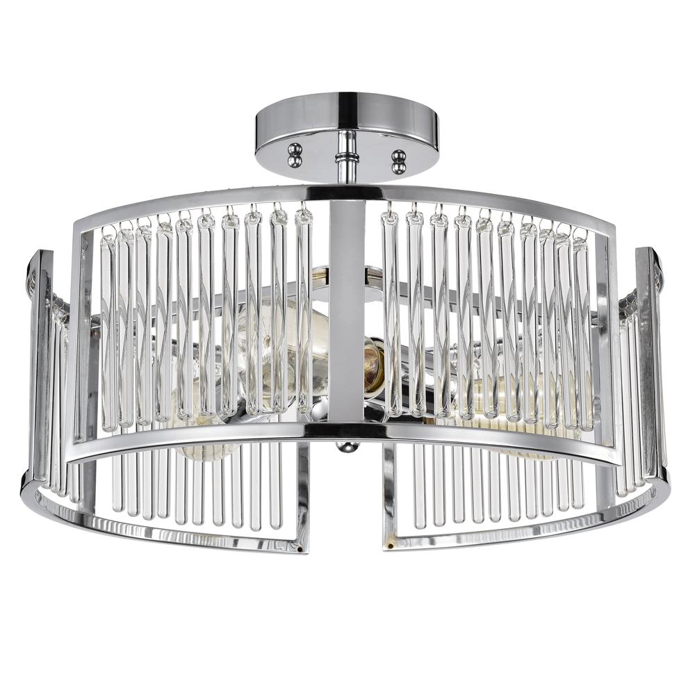CHLOE Lighting FREY Transitional 3 Light Chrome Semi-Flush Ceiling Fixture 16" Wide. Picture 2