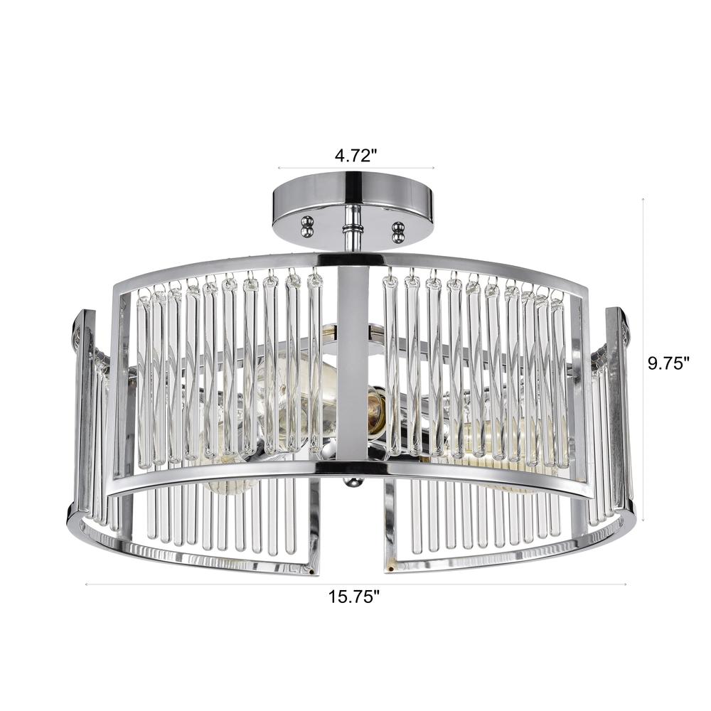 CHLOE Lighting FREY Transitional 3 Light Chrome Semi-Flush Ceiling Fixture 16" Wide. Picture 10
