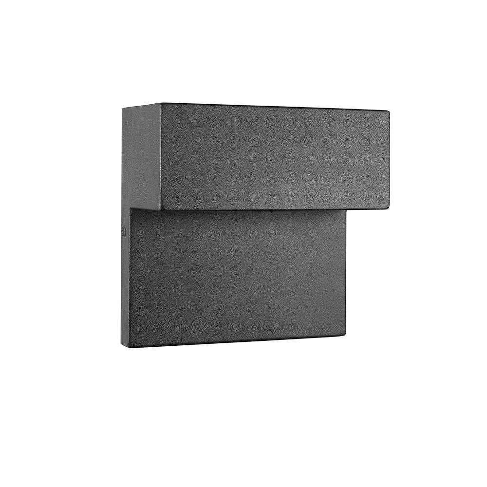 CAMPBELL Contemporary LED Light  Textured Black Outdoor Wall Sconce 6" Tall. Picture 3